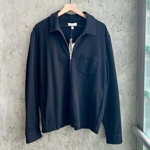 Nordstrom Calibrate Black Full Zip Jacket w/Pocket and Stretch Heavy-Size L